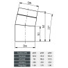 Kolano kominowe 130 mm 11° szlifowane – stal 2 mm, czarny mat SENOTHERM