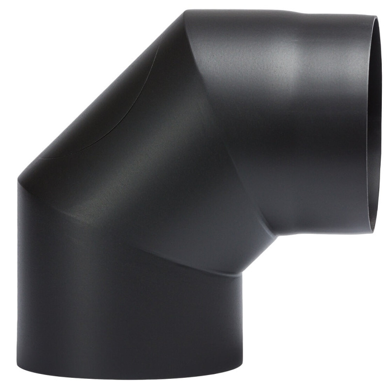 Kolano kominowe 130 mm 90° szlifowane z rewizją krótkie – 3 segmenty, stal 2 mm
