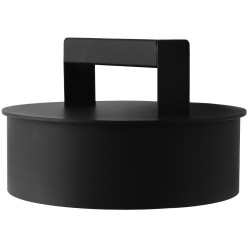 zaślepka kominowa nyplowa 130 mm czarna stal 2 mm z rączką