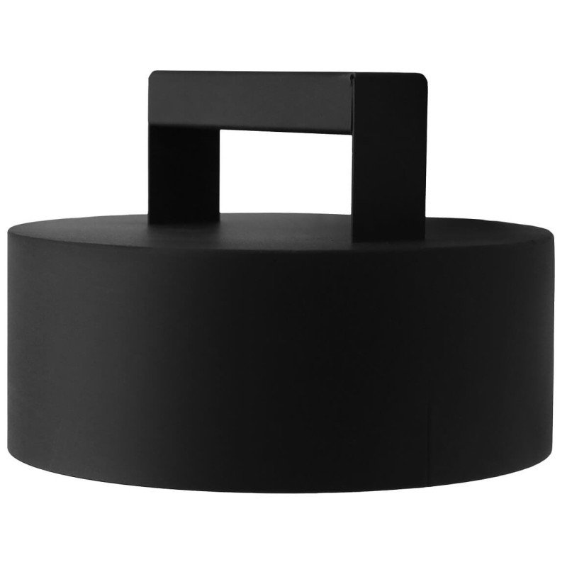 Zaślepka kominowa kielichowa 180 mm ZT 180-CZ2-K z rączką – czarna stal 2 mm
