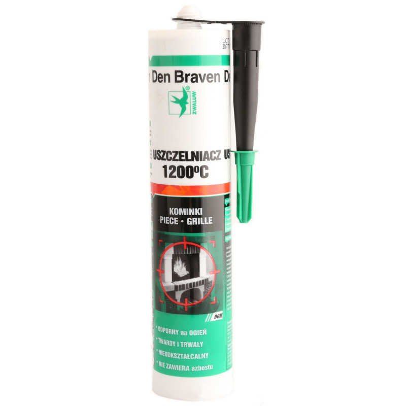 Silikon wysokotemperaturowy 1200°C DEN BRAVEN czarny 310 ml – uszczelniacz ognioodporny