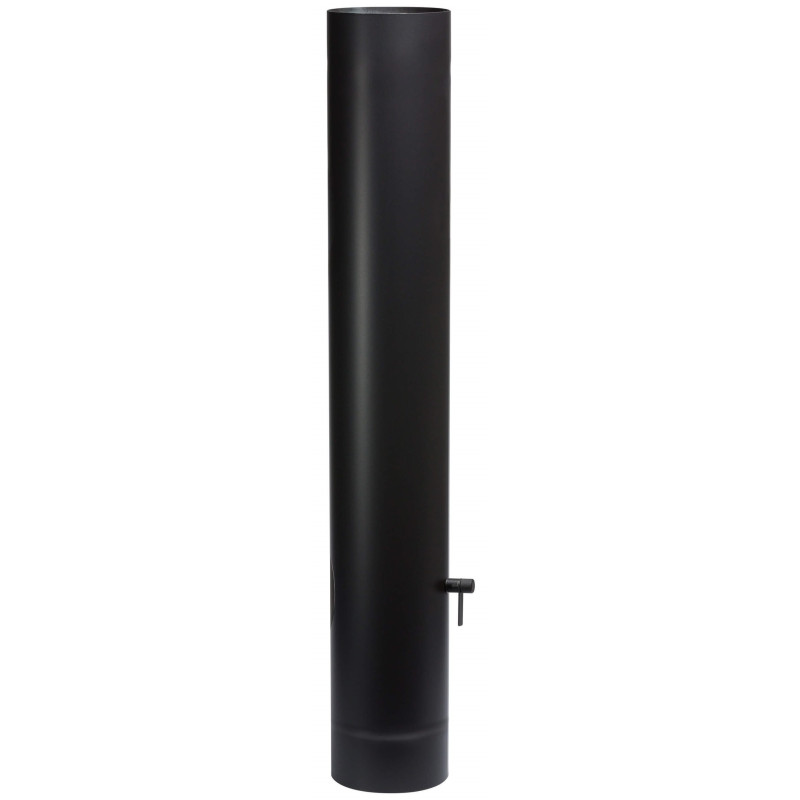 Rura prosta 130 mm RPrs/ZA z rewizją, szybrem i pierścieniem antykondensacyjnym, farba Senotherm czarny mat, odporność 600°C