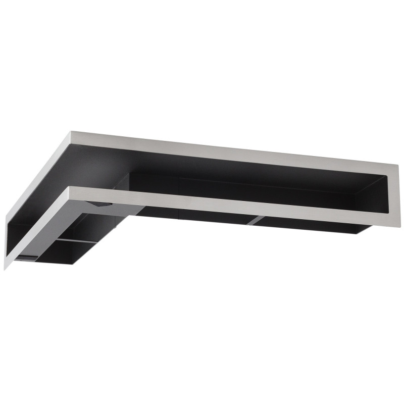 Kratka kominkowa narożna KRVO 500×700×70 czarna – czoło chrom szlif – wlot i wylot