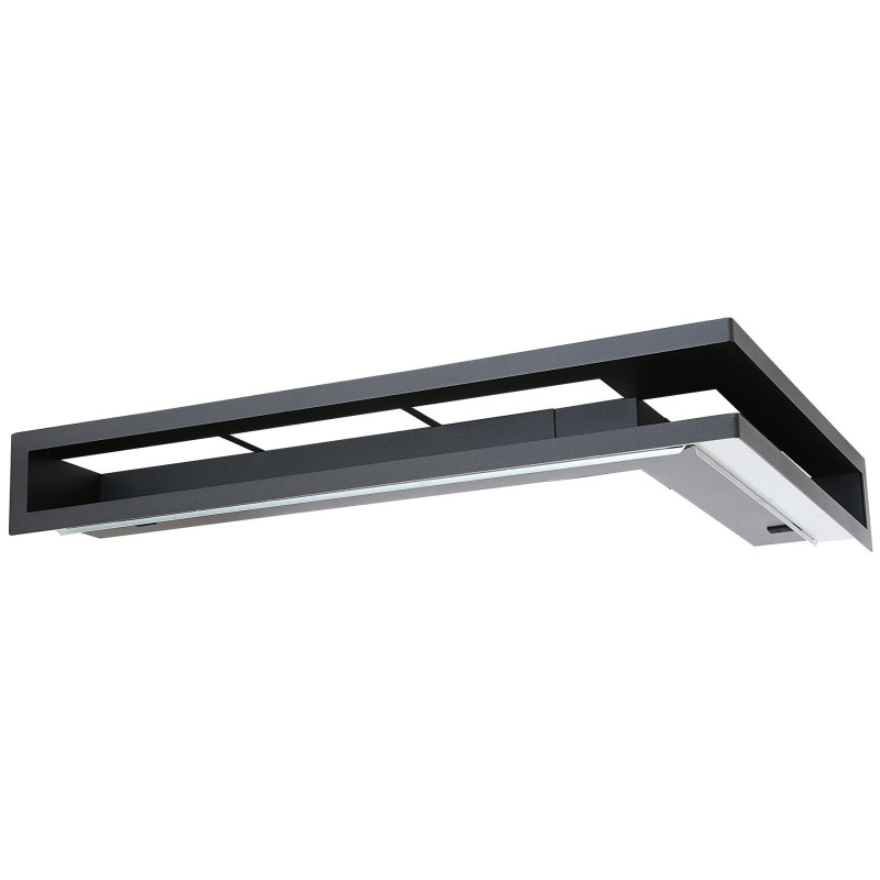 Kratka narożna kominkowa Ventlab V-OPEN 500x300x100 czarna z ramką