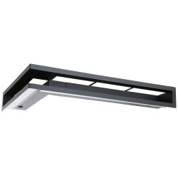 Kratka narożna kominkowa Ventlab V-OPEN 300x500x100 czarna z ramką