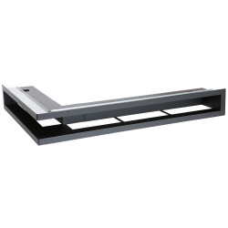 Kratka narożna kominkowa Ventlab V-OPEN 500x700x100 czarna z ramką