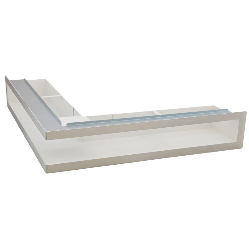 Kratka kominkowa Ventlab V-OPEN 500x700x70 biała chrom z ramką