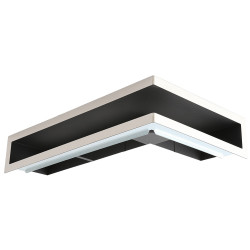 Kratka kominkowa Ventlab V-OPEN 700x500x100 czarna chrom z ramką