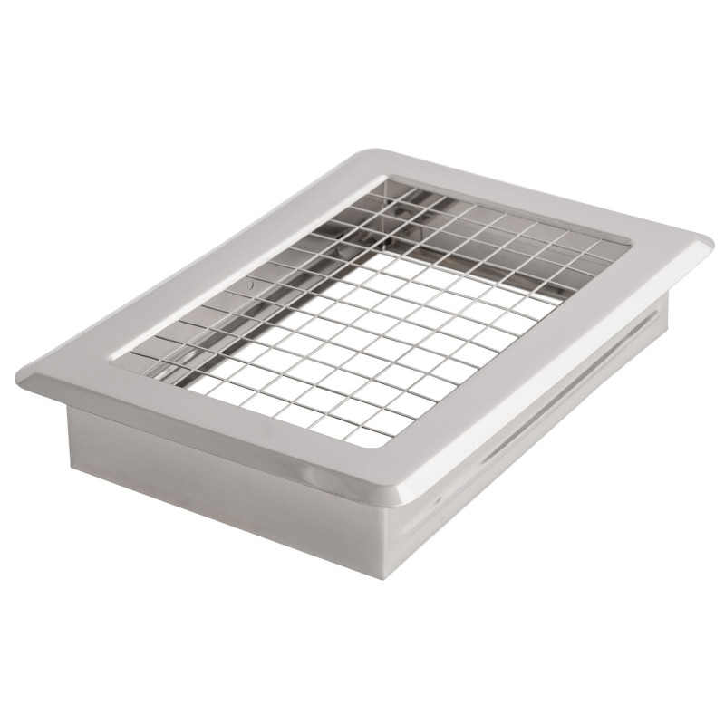 Kratka osłonowa kominowa K1kr INOX 135x195 mm z ramką montażową