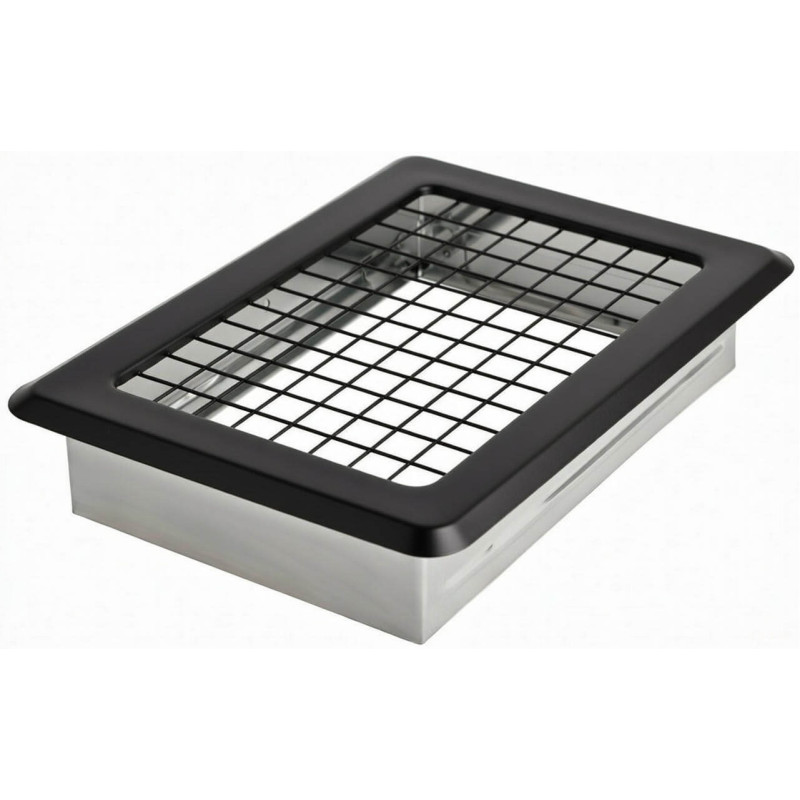 Kratka osłonowa kominowa K14kr czarna RAL 9005 175x175 mm