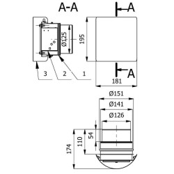 Stabilizator wentylacji 20 m3/h KSW2-20-ML-B kwadratowy z króćcem