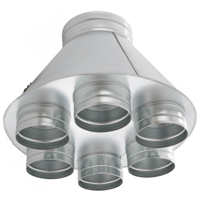 Skrzynka rozdzielcza SRDS150/6×100 OC – wlot 150, 6 wylotów 100 spiro