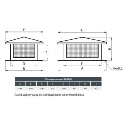 Daszek Kominowy 140x270 mm Nierdzewny 1.4301 | Wentylacja | Kwasoodporny