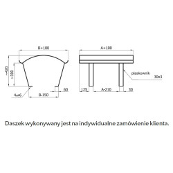 Daszek Kominowy Sombrero II DASII-400X500-CH | Stal Chromoniklowa | Wentylacja i Spaliny