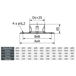 Płyta dachowa kominowa Ø225 mm czarna PD225-X-ML.CZ | AISI 304