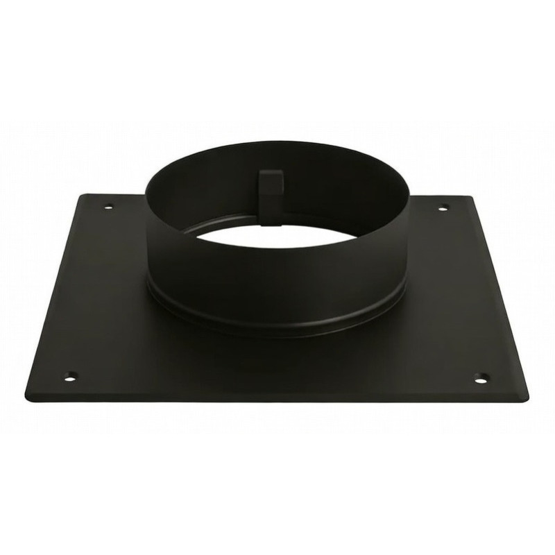 Czarna płyta kominowa/dachowa z króćcem Ø225 mm stal nierdzewna AISI 304 (1.4301)