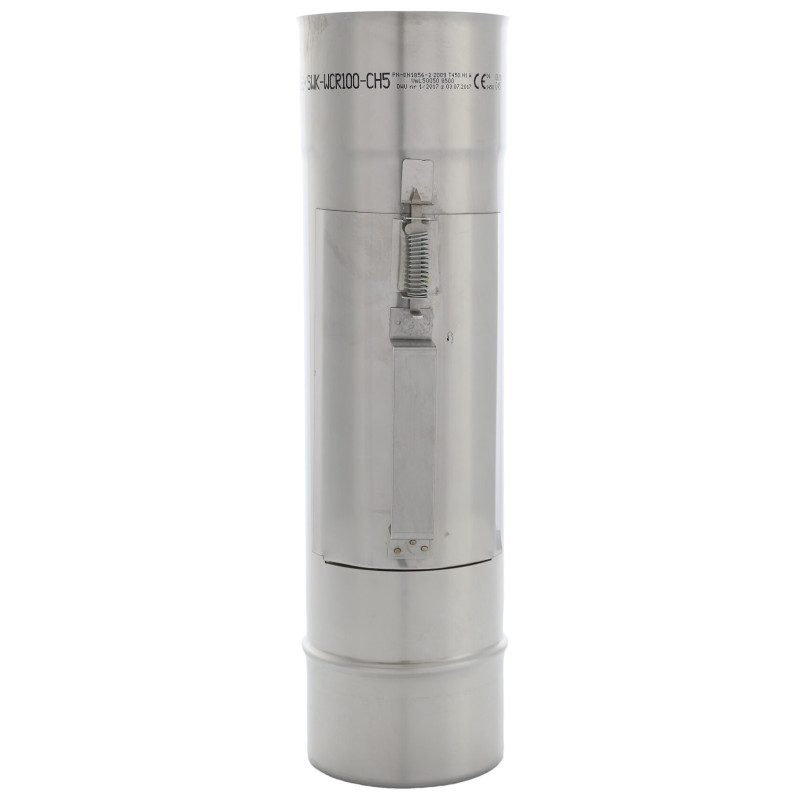 Wyczystka kominowa zamykana 180mm stal 1.4404 0,5mm 380mm dekielek sprężyna pellet gaz olej DN180