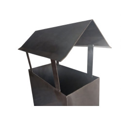 Przedłużenie komina z daszkiem 120x200 mm | stal 1.4404 | 2 mm | 68 cm