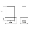 Przedłużenie komina 200x200 mm z płytą | stal 1.4404 | 2 mm | długość 500 mm