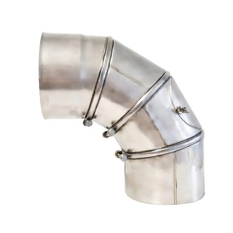 kolano nastawne z rewizją 140 mm 1.4404 0,6 mm kwasoodporne 4 segmenty