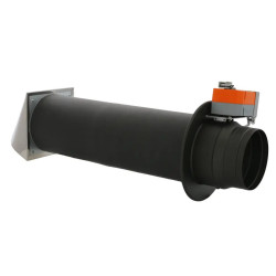 Nawietrzak kominkowy 100 mm ZNK100-CC/TF24 – chrom z siłownikiem elektrycznym 24 V