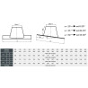 Przejście dachowe kątowe 260 mm PDK260-XPE | Dach 0–50° | INOX / czarny / grafit