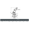 Schemat wymiarowy i rysunek techniczny nasady samonastawnej Rotowent Dragon 200 mm