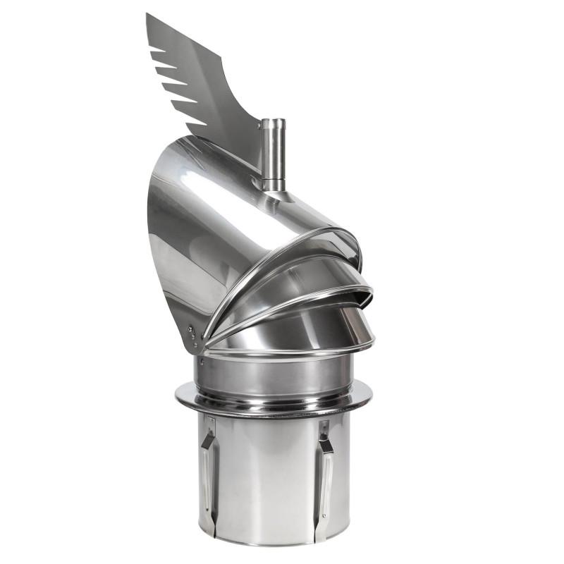 Samonastawna obrotowa nasada kominowa Rotowent Dragon 125 mm ze stali kwasoodpornej