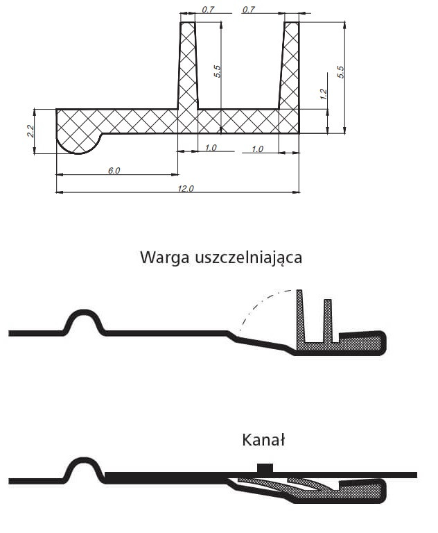 Uszczelka gumowa 180 mm